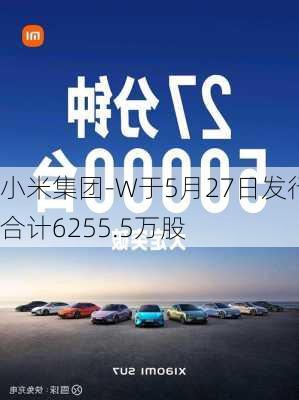 小米集团-W于5月27日发行合计6255.5万股