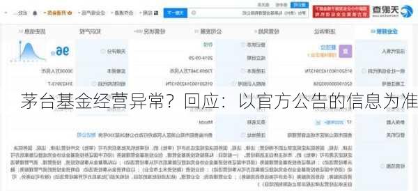 茅台基金经营异常？回应：以官方公告的信息为准