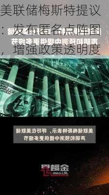 美联储梅斯特提议：发布匿名点阵图，增强政策透明度