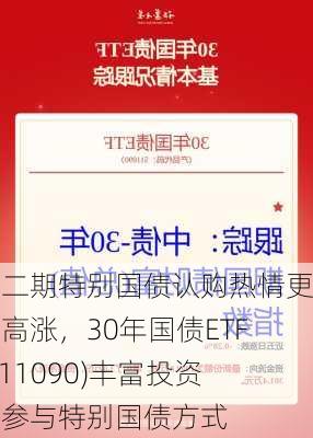 第二期特别国债认购热情更为高涨，30年国债ETF(511090)丰富投资者参与特别国债方式