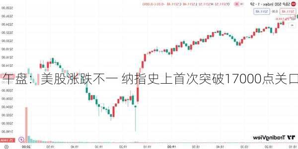 午盘：美股涨跌不一 纳指史上首次突破17000点关口