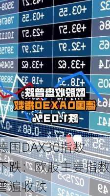 德国DAX30指数下跌：欧股主要指数普遍收跌