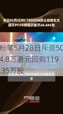 粉笔5月28日斥资504.8万港元回购119.35万股