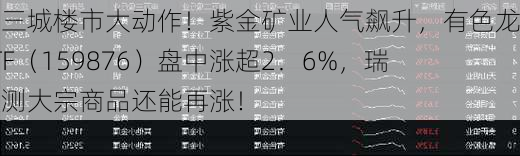 一线三城楼市大动作！紫金矿业人气飙升，有色龙头ETF（159876）盘中涨超2．6%，瑞银预测大宗商品还能再涨！