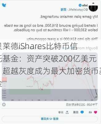 贝莱德iShares比特币信托基金：资产突破200亿美元，超越灰度成为最大加密货币基金