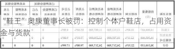 “鞋王”奥康董事长被罚：控制个体户鞋店，占用资金与货款