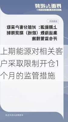 上期能源对相关客户采取限制开仓1个月的监管措施