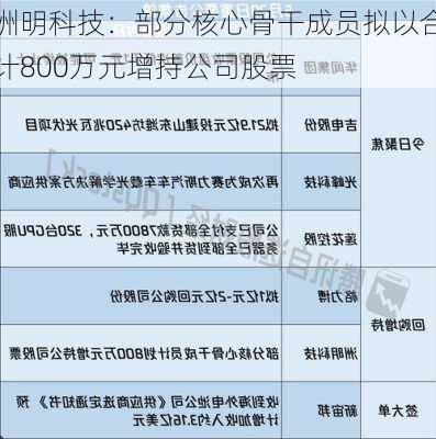 洲明科技：部分核心骨干成员拟以合计800万元增持公司股票