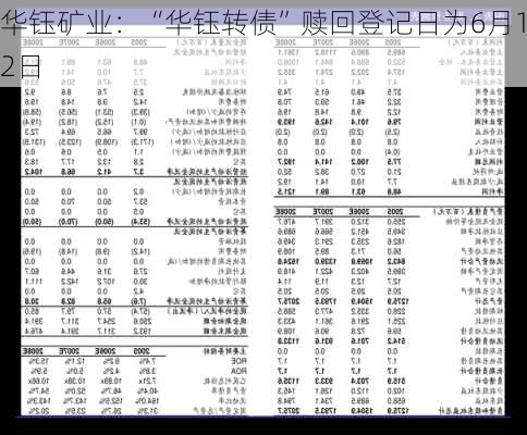 华钰矿业：“华钰转债”赎回登记日为6月12日