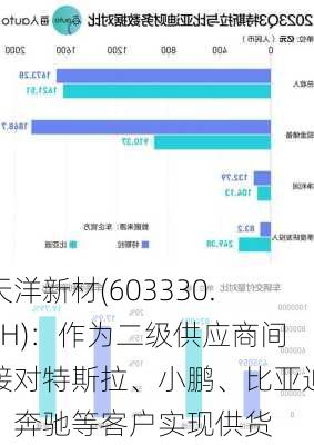 天洋新材(603330.SH)：作为二级供应商间接对特斯拉、小鹏、比亚迪、奔驰等客户实现供货