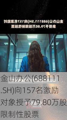 金山办公(688111.SH)向157名激励对象授予79.80万股限制性股票