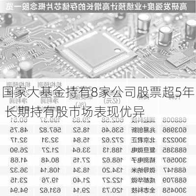 国家大基金持有8家公司股票超5年 长期持有股市场表现优异