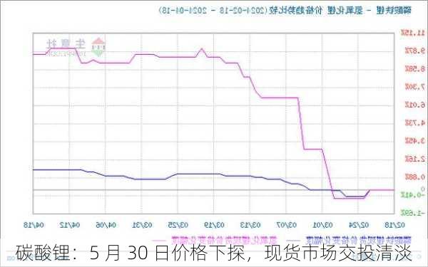 碳酸锂：5 月 30 日价格下探，现货市场交投清淡