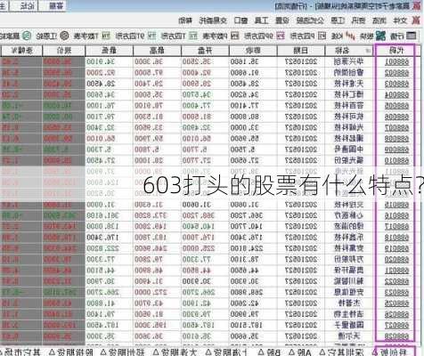 603打头的股票有什么特点？