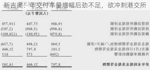 新吉奥：年交付车量增幅后劲不足，欲冲刺港交所