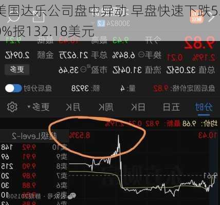 美国达乐公司盘中异动 早盘快速下跌5.10%报132.18美元