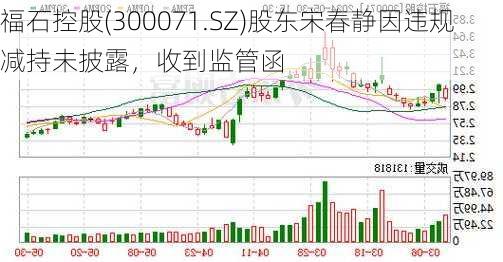 福石控股(300071.SZ)股东宋春静因违规减持未披露，收到监管函