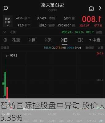 智纺国际控股盘中异动 股价大涨5.38%