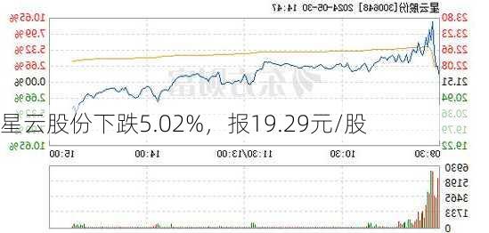 星云股份下跌5.02%，报19.29元/股