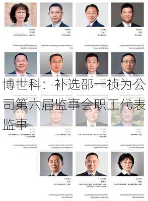 博世科：补选邵一祯为公司第六届监事会职工代表监事