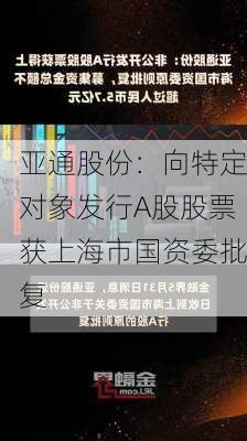 亚通股份：向特定对象发行A股股票获上海市国资委批复