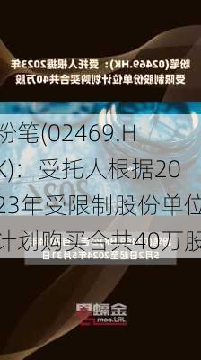 粉笔(02469.HK)：受托人根据2023年受限制股份单位计划购买合共40万股