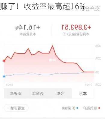 赚了！收益率最高超16%