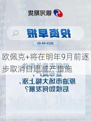 欧佩克+将在明年9月前逐步取消自愿减产措施