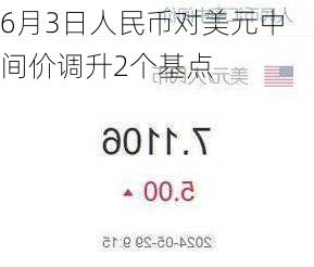 6月3日人民币对美元中间价调升2个基点