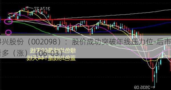 浔兴股份（002098）：股价成功突破年线压力位-后市看多（涨）（06-03）