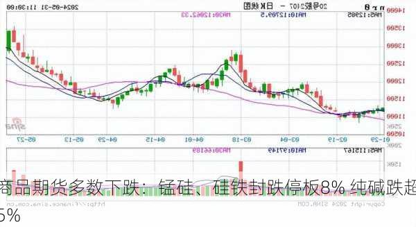 商品期货多数下跌：锰硅、硅铁封跌停板8% 纯碱跌超5%