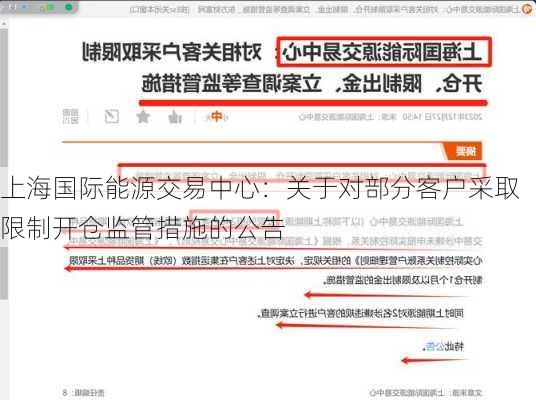 上海国际能源交易中心：关于对部分客户采取限制开仓监管措施的公告