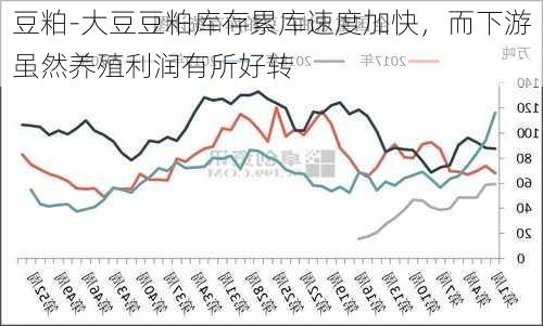 豆粕-大豆豆粕库存累库速度加快，而下游虽然养殖利润有所好转
