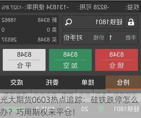 光大期货0603热点追踪：硅铁跌停怎么办？巧用期权来平仓！