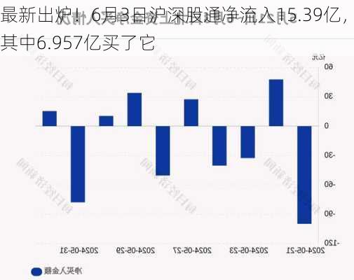 最新出炉！6月3日沪深股通净流入15.39亿，其中6.957亿买了它