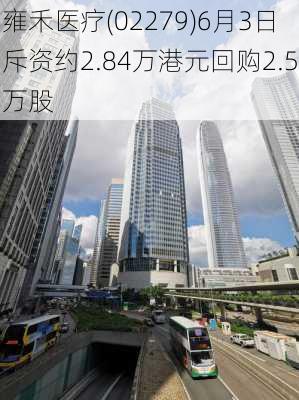 雍禾医疗(02279)6月3日斥资约2.84万港元回购2.5万股