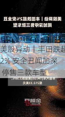 美股异动｜丰田跌超2% 安全丑闻加深 停售三款车型