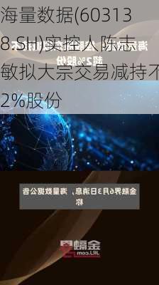 海量数据(603138.SH)实控人陈志敏拟大宗交易减持不超2%股份