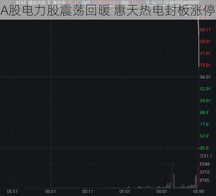 A股电力股震荡回暖 惠天热电封板涨停