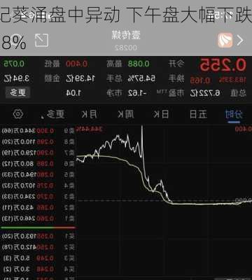 毛记葵涌盘中异动 下午盘大幅下跌7.98%