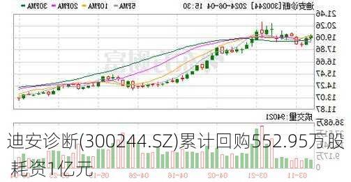 迪安诊断(300244.SZ)累计回购552.95万股 耗资1亿元