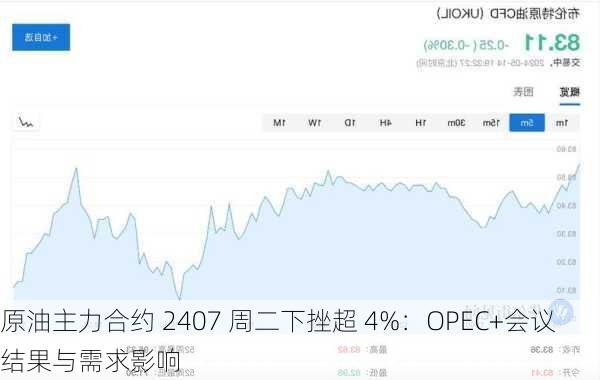 原油主力合约 2407 周二下挫超 4%：OPEC+会议结果与需求影响