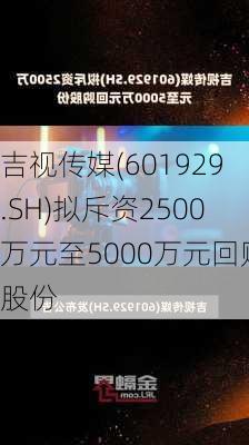 吉视传媒(601929.SH)拟斥资2500万元至5000万元回购股份