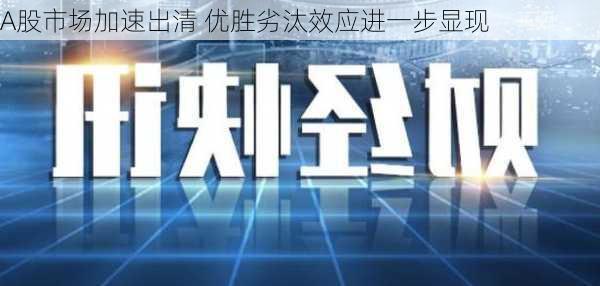 A股市场加速出清 优胜劣汰效应进一步显现