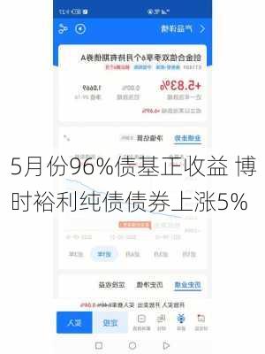 5月份96%债基正收益 博时裕利纯债债券上涨5%