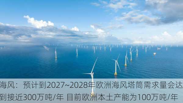 海风：预计到2027~2028年欧洲海风塔筒需求量会达到接近300万吨/年 目前欧洲本土产能为100万吨/年