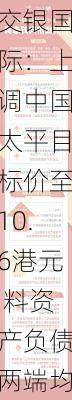 交银国际：上调中国太平目标价至10.6港元 料资产负债两端均呈回升态势