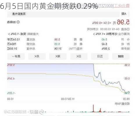 6月5日国内黄金期货跌0.29%