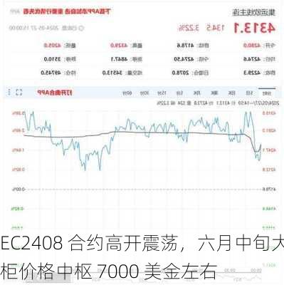 EC2408 合约高开震荡，六月中旬大柜价格中枢 7000 美金左右