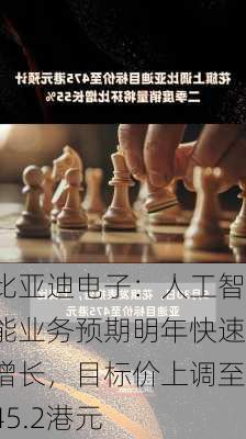 比亚迪电子：人工智能业务预期明年快速增长，目标价上调至45.2港元